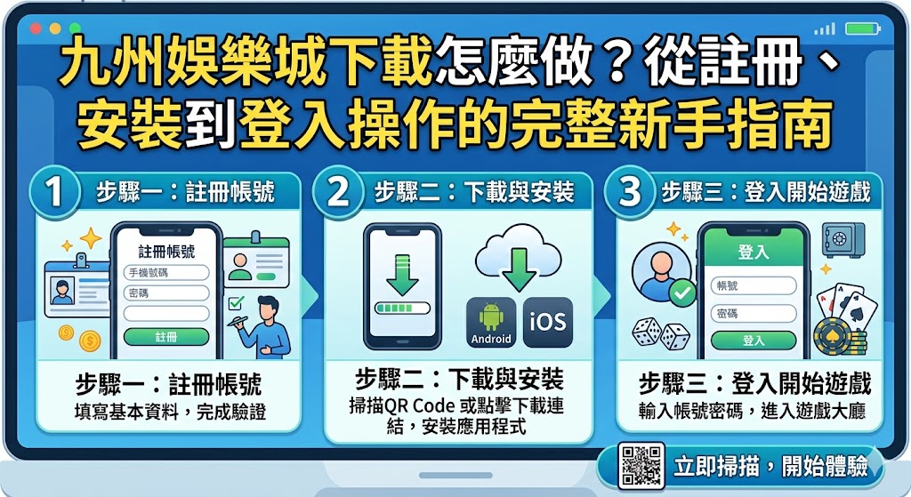 九州娛樂城下載怎麼做？從註冊、安裝到登入操作的完整新手指南